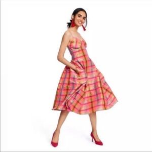 Isaac mizrahi silk plaid dress size 2